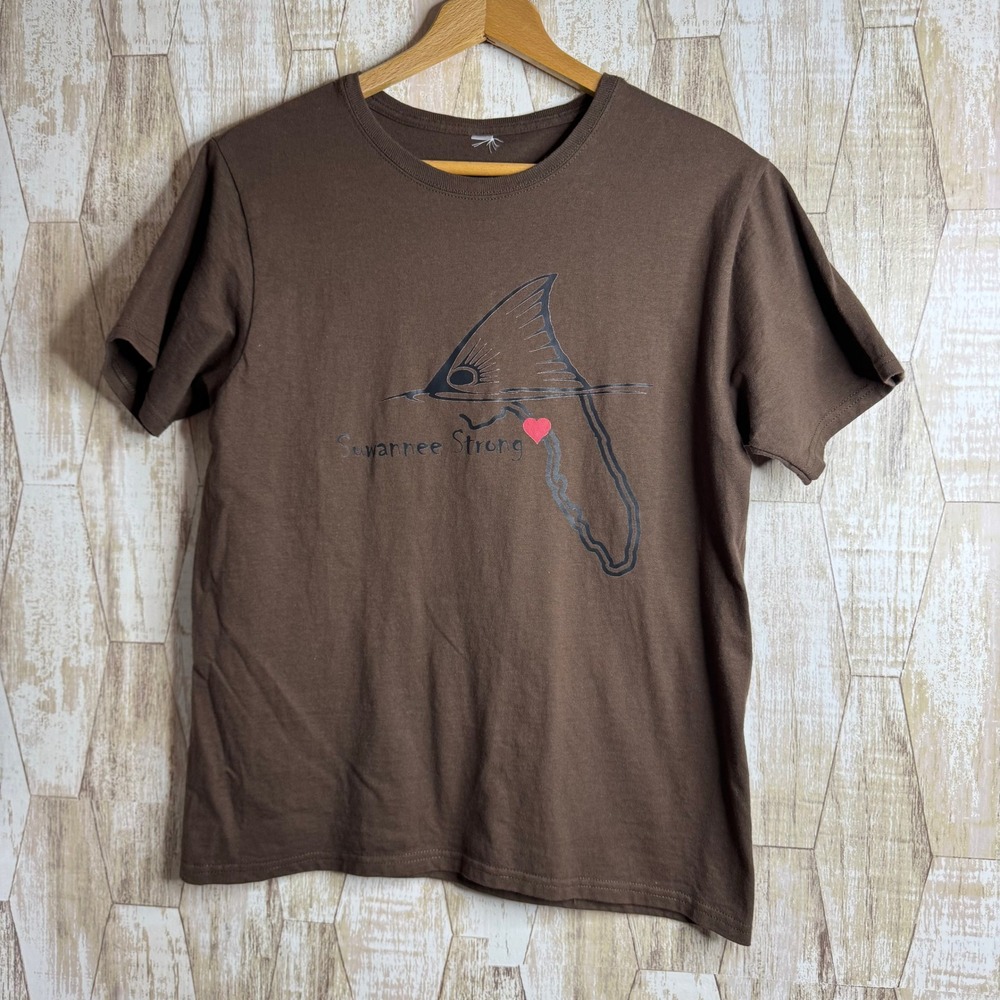 Suwannee Strong Florida Graphic T Shirt Brown Short Sleeve Mens S M‎